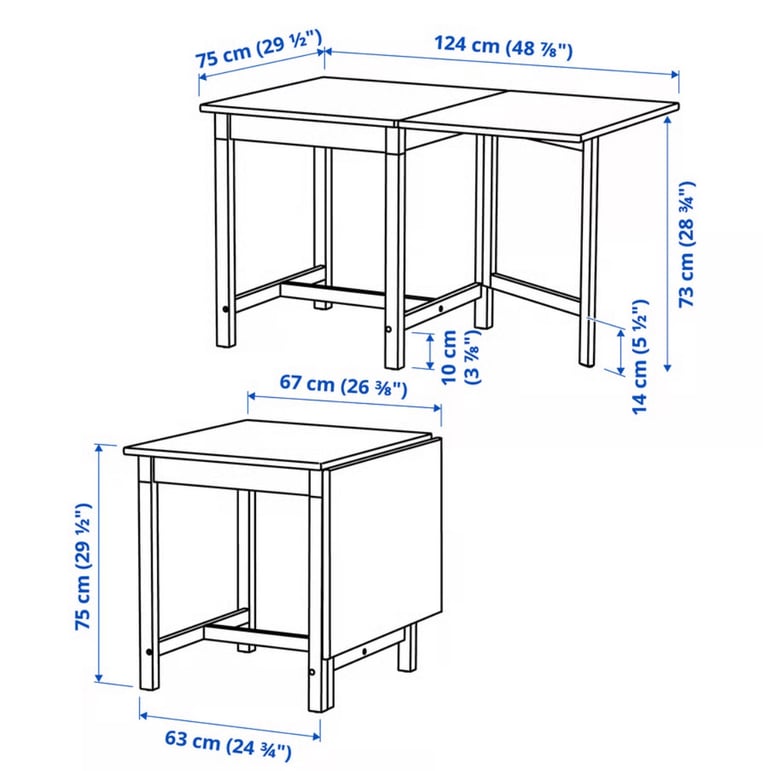 IKEA PINNTORP gate leg folding table new in box