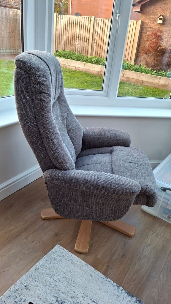image for Dubai Grey Fabric Swivel Chair