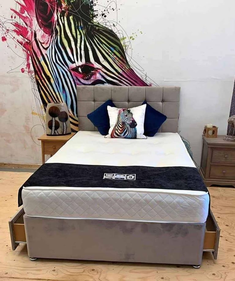 image for Comfy Mattress & Premium Headboard! 25% OFF Double Divan Bed **