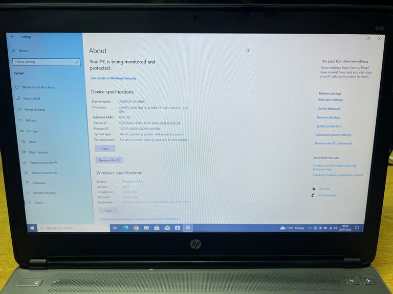 8GB Hp ProBook HD Laptop 120GB SSD,Window10,office,Ready