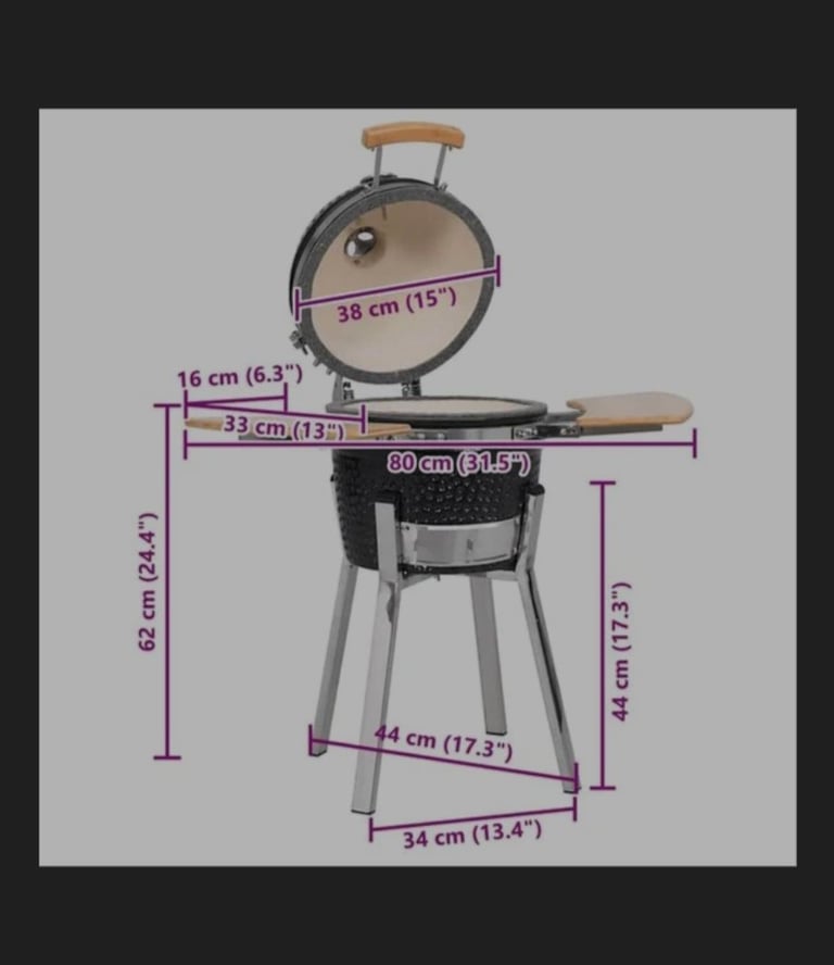 Kamado Barbecue Grill Smoker Ceramic 81 cm 41721
