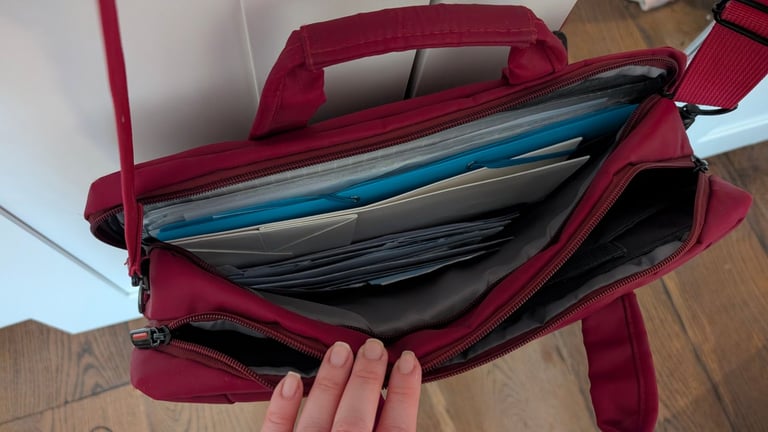 Dark Red Laptop Bag - Crossbody / Shoulder Style