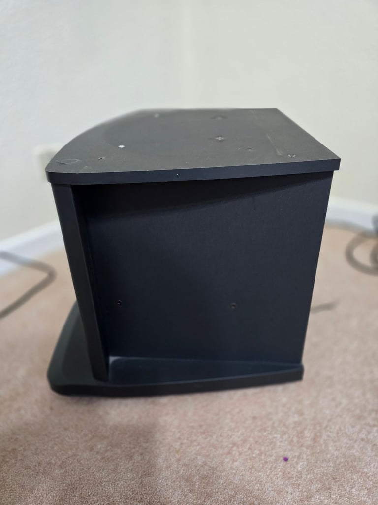 Black TV stand /cabinet. on casters mobile 