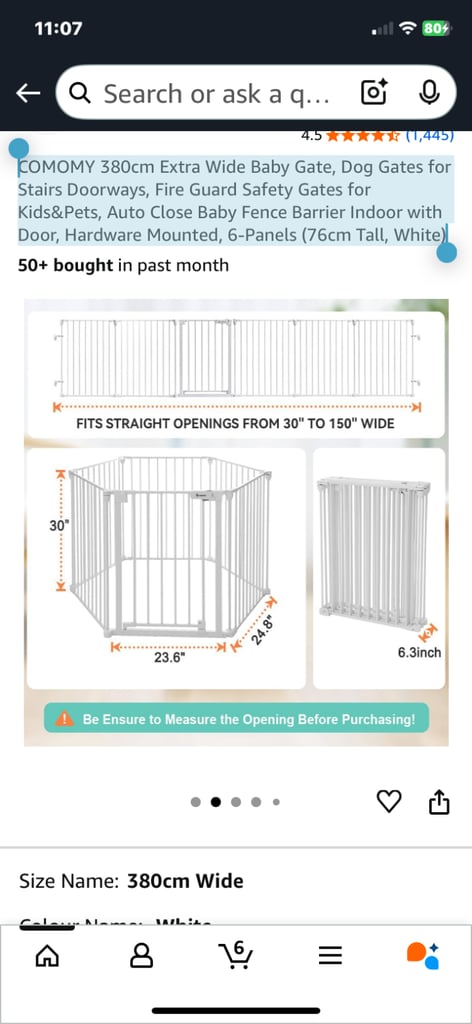 image for COMOMY 380cm Extra Wide Baby Gate, Dog Gates for Stairs Doorways, Fire Guard Safety Gates