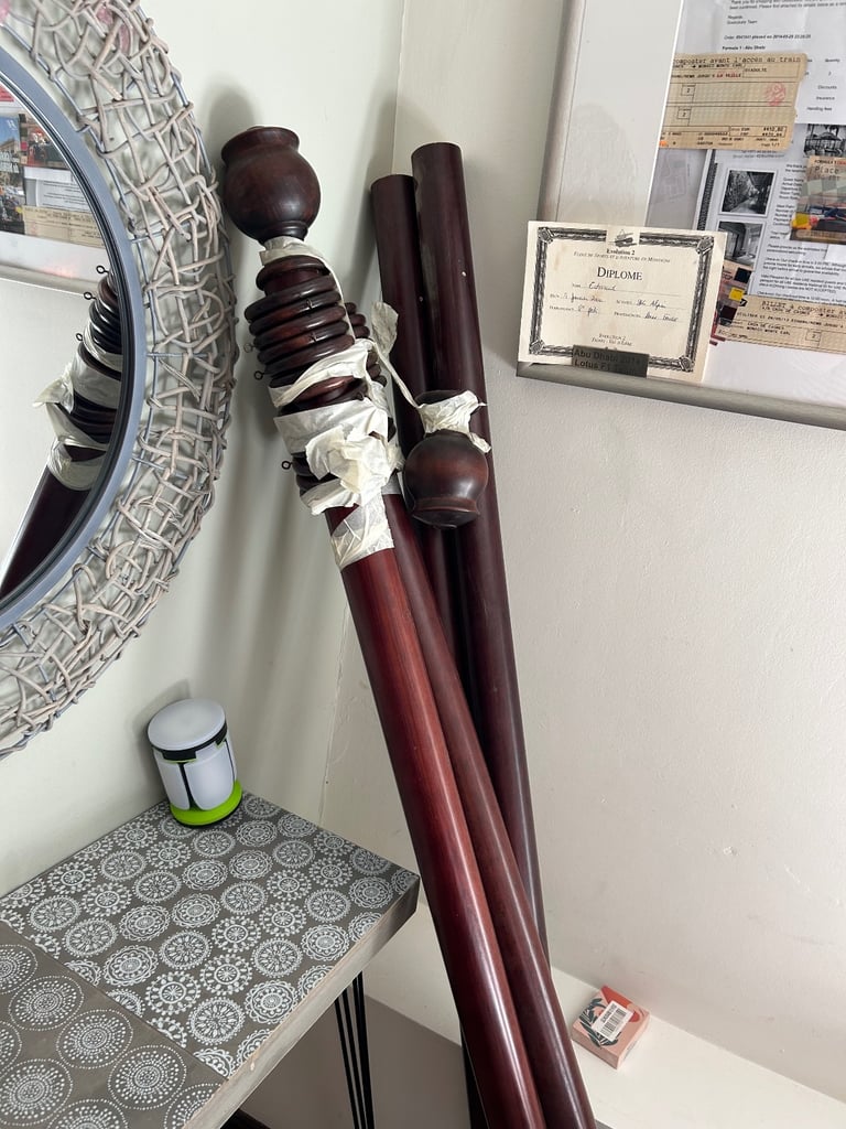 image for Mahogany curtain poles 