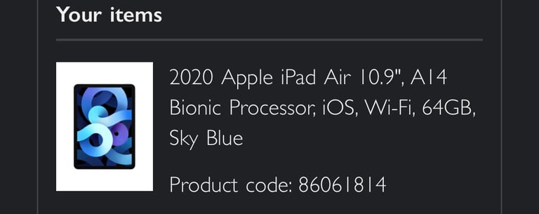2020 Apple IPad Air - 64 gb - WiFi - Sky blue