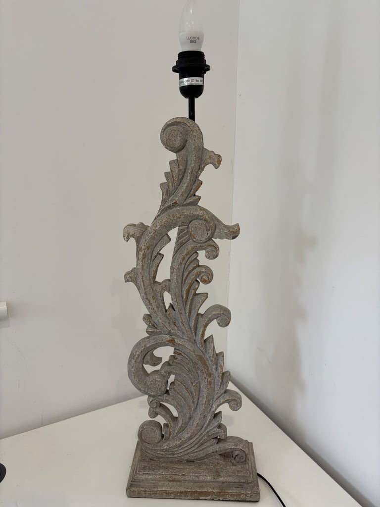 Tall wooden lamp base