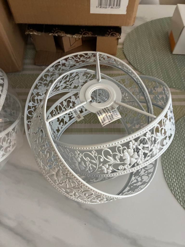 White metal light shades - NEW x2 £20