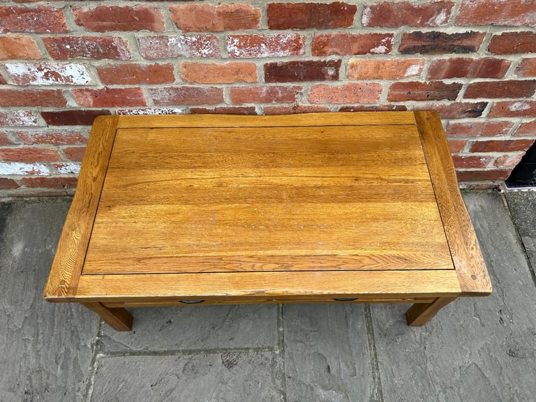 Rustic Solid Oak (Double-Sided) Coffee Table - Good Condition 