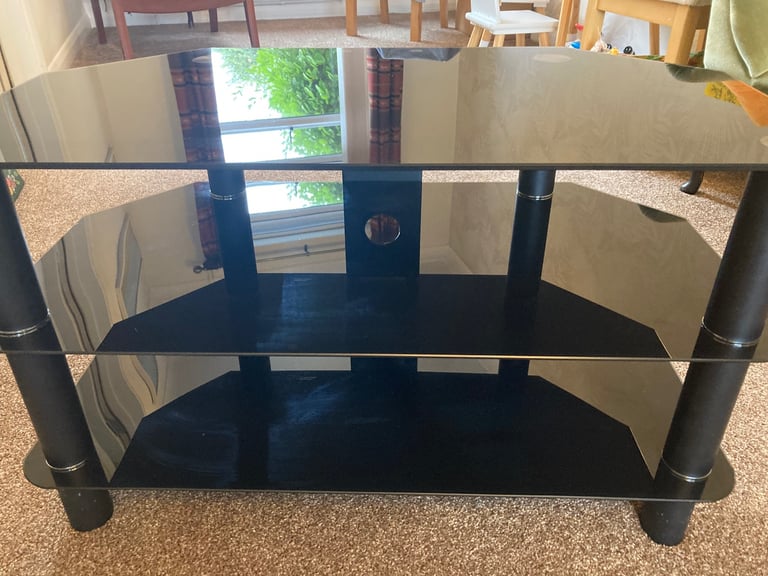 Black Glass TV stand