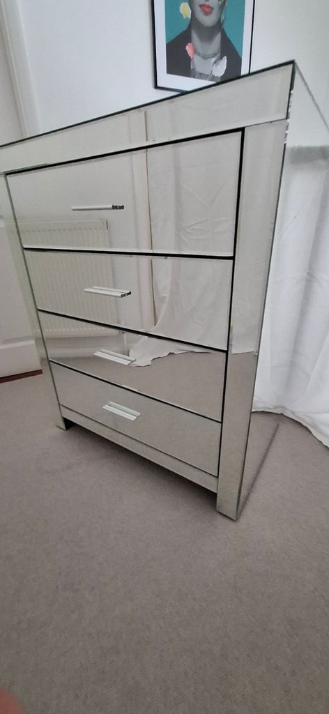 image for Mirrored Glass Chest of Draws