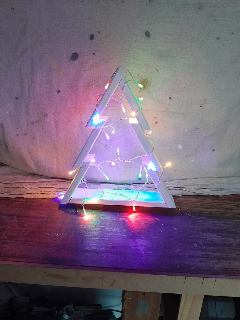 HANDMADE CHRISTMAS TREE WITH LIGHTS