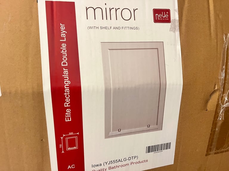 image for Bathroom Mirror with attached shelf