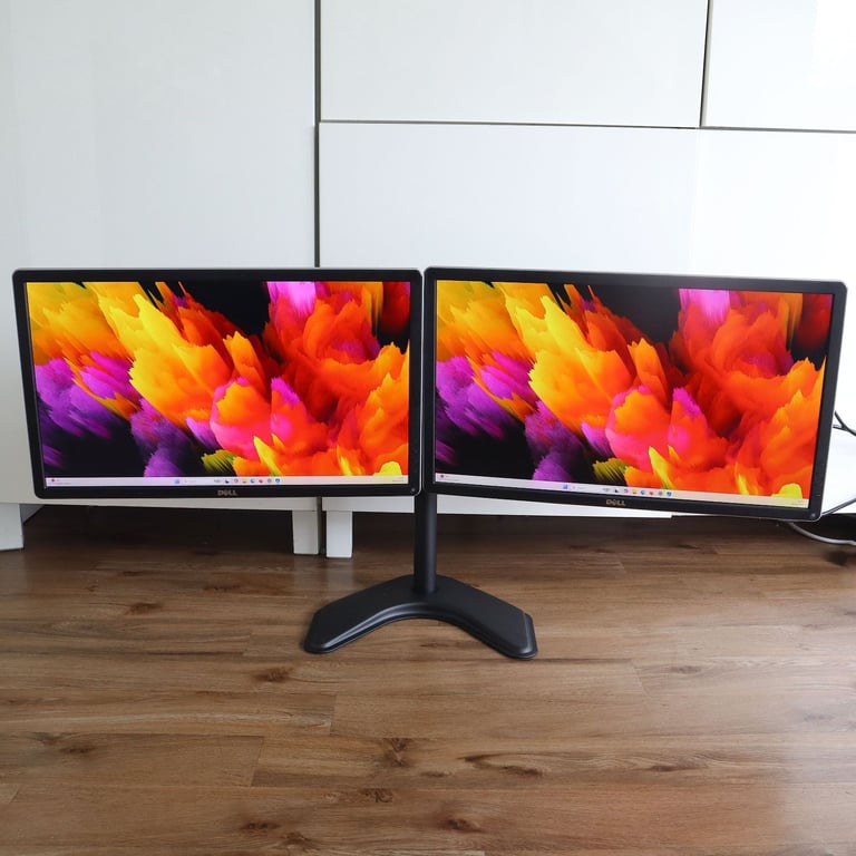 image for Dual Monitor setup 24 inch Dell Full HD IPS 1080p