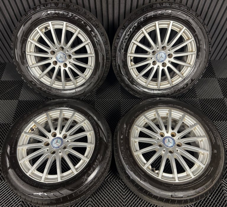 16'' GENUINE MERCEDES C CLASS W205 SILVER ALLOY WHEELS TYRES ALLOYS