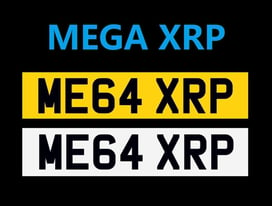 MEGA XRP cherished number plate private number plate registration CRYPTO COIN