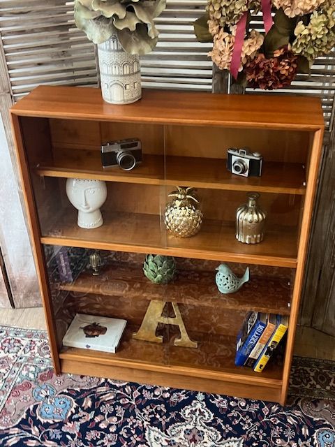  Mid Century glazed bookcase unit  – local delivery 