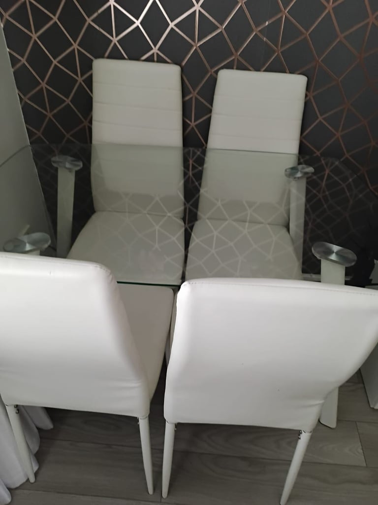 image for Glass table and 4 chairs