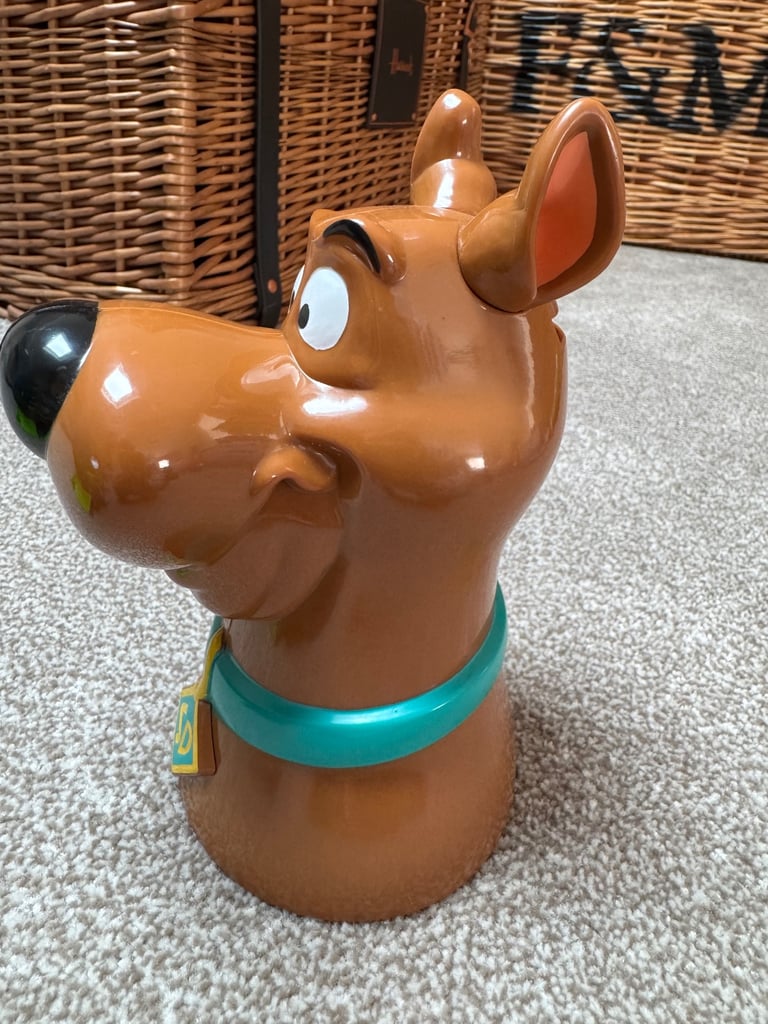 Vintage Scooby Doo money box, mystery machine van, dice roller DVD