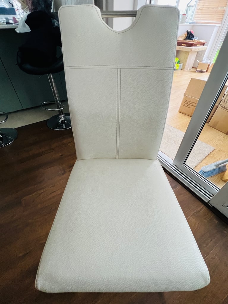 image for 6 Faux Leather Chairs - Red and White- Fishpools Panama - Used