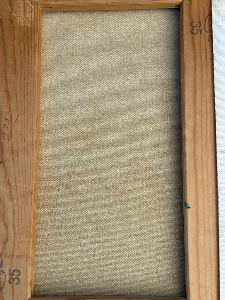 VINTAGE FRENCH OIL PAINTING, OIL ON CANVAS VILLAGE IN PROVENCE, SIGNED - 35x22cm - WILL POST!