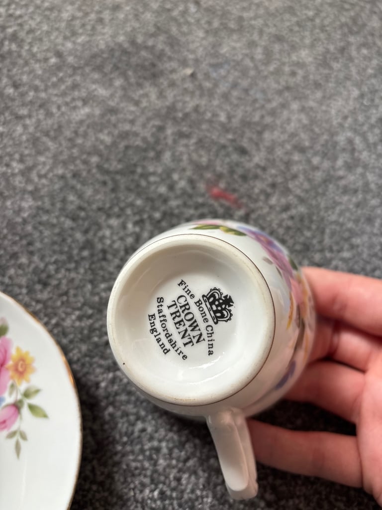 Fine bone china crown Trent Staffordshire, England mug and plate