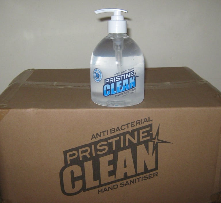 12 SANITISER 500ML PRISTINE CLEAN GEL WITH DISPENSER