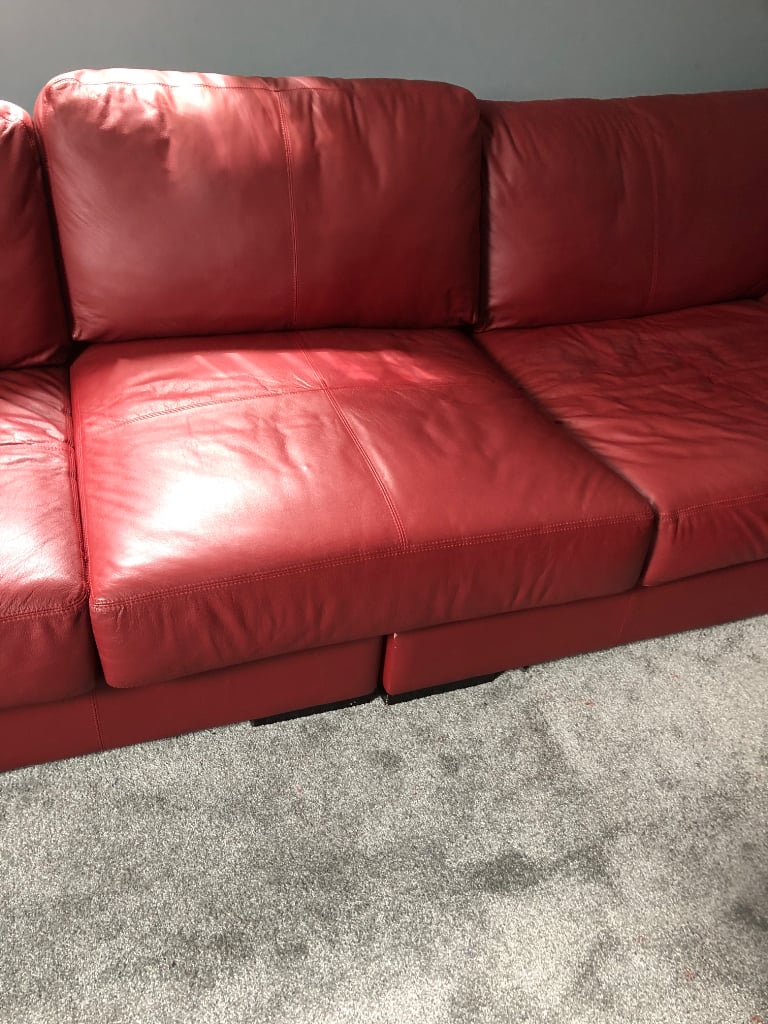 Large Deep Sofa Leather and Suede 