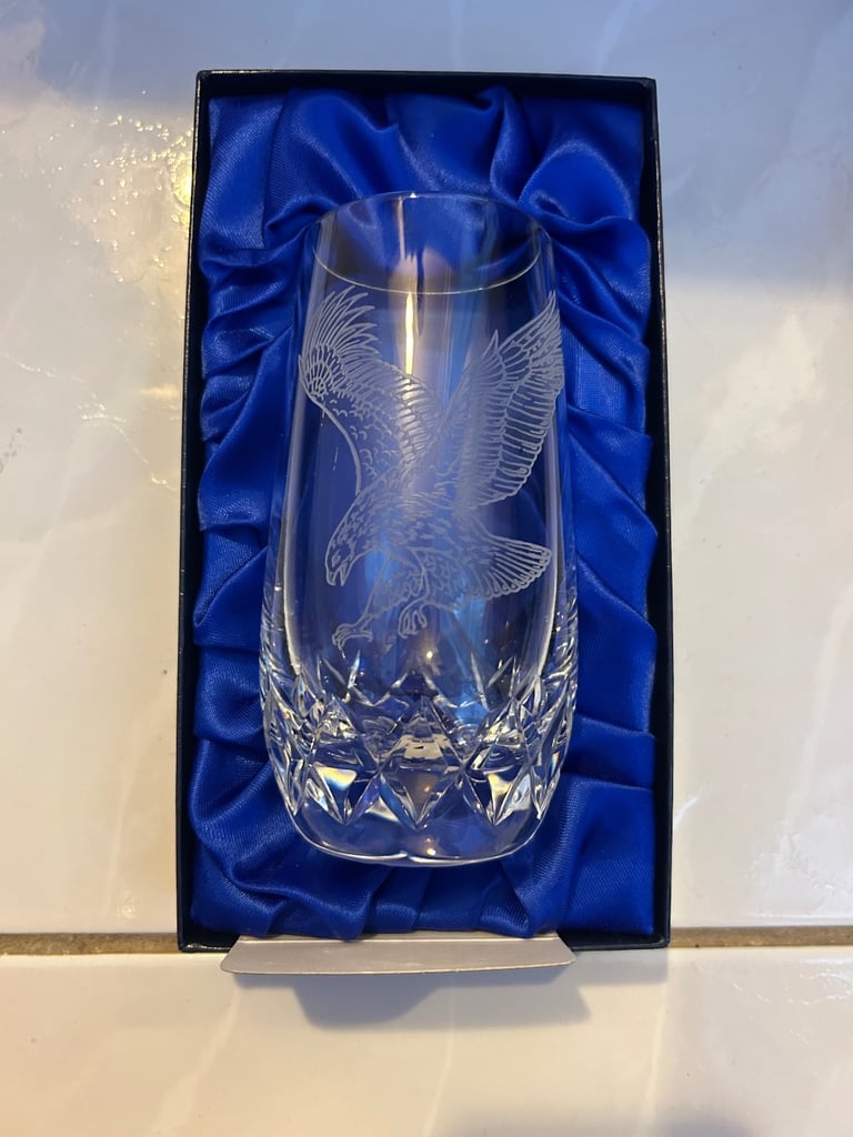 Golden Eagle Edinburgh Crystal vase