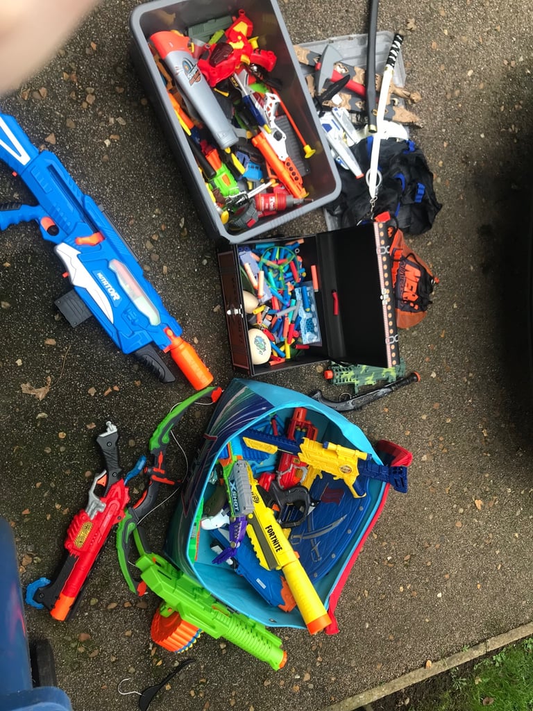 Massive amount of nerf and toy weapons