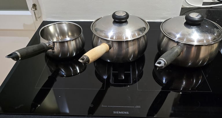 image for Prestige stainless steel copper-bottomed pan set