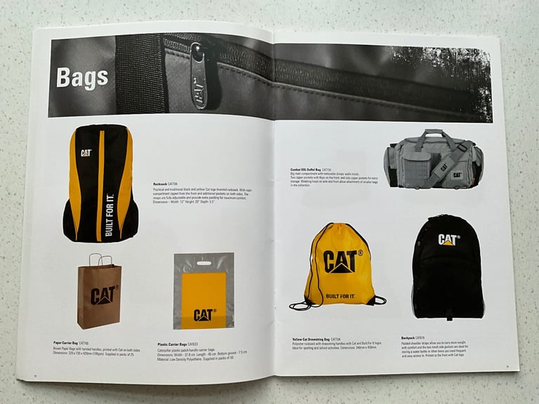 CAT Caterpillar Finning Brand Addition Merchandise Catalogue 2017, Clothes, Watches, Bags, Footwear