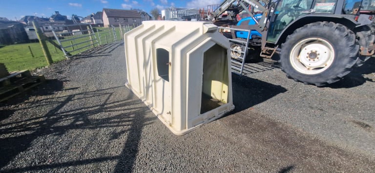 Calf sheep field paddock shelter farm livestock tractor 