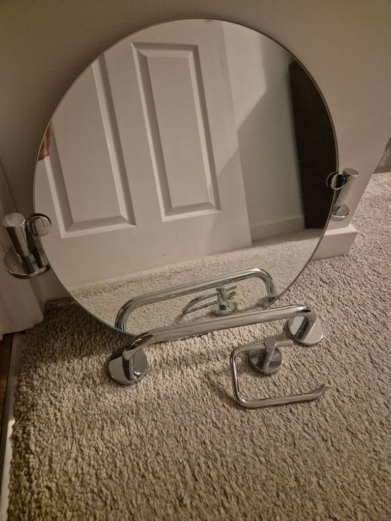 image for FREE Bathroom Accessories - Mirror, Toilet Roll Holder, Towel Rail