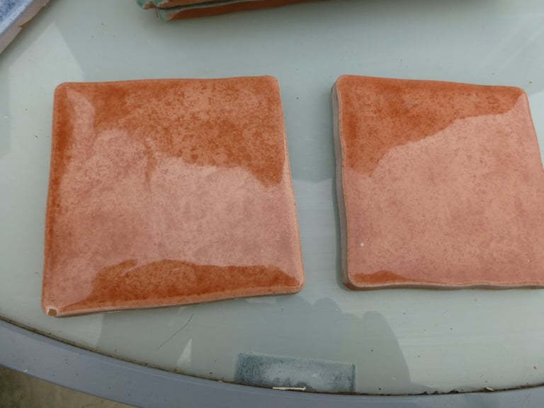 Brand new handmade 10cm square wall tiles Blue orange and green available