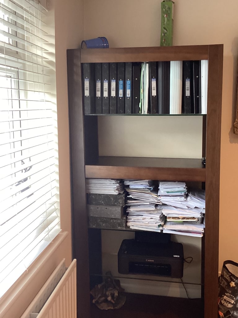 Matching Large walnut Display shelf & Side Table / coffee table 