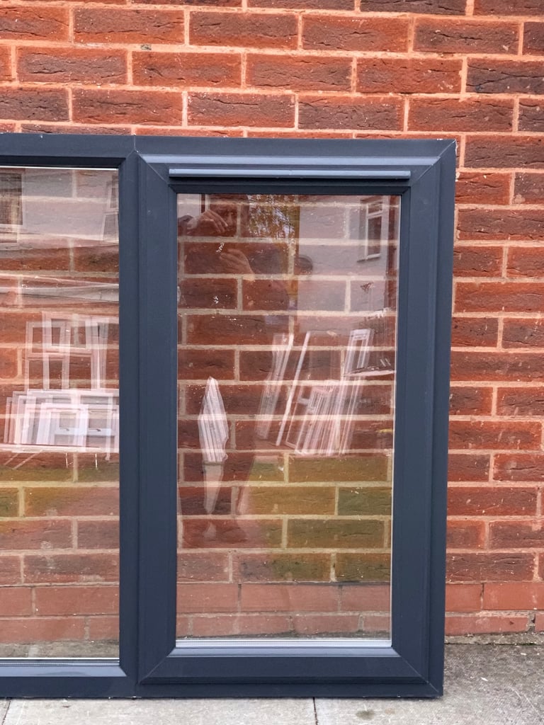 UPVC DOUBLE GLAZED ANTHRACITE GREY WINDOW SIDE OPENERS NEW 183cm WIDE 110cm High