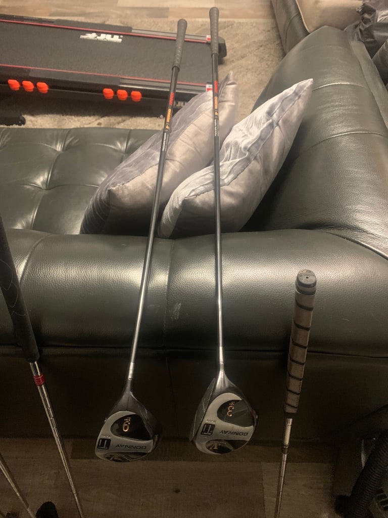 Set of golf clubs with new bag and nearly new irons