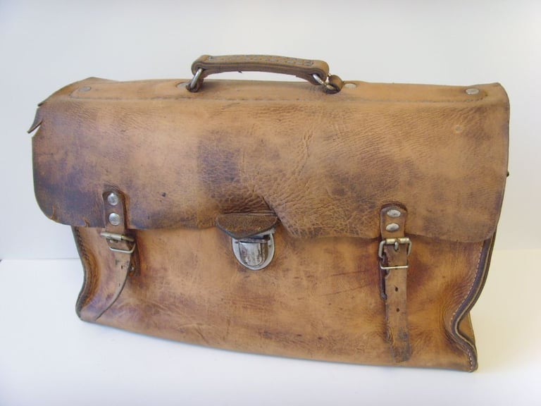 Vintage Engineers Real Leather Tool or Bike Bag
