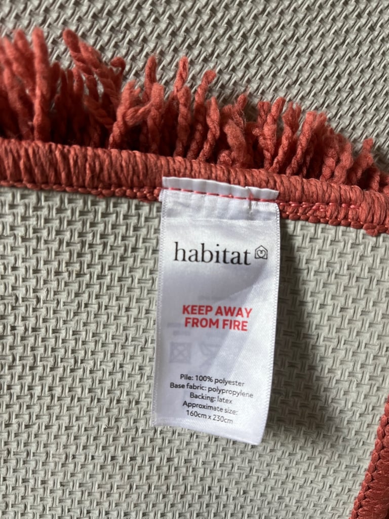 Terracotta shaggy rug 160x230cm