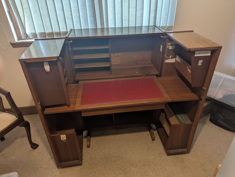 Newcraft Home Office folding writing desk, mid century modern 