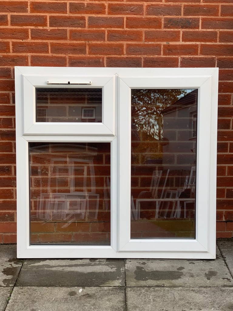 UPVC DOUBLE GLAZED WINDOW WITH SIDE & TOP OPENERS 118.5cm W 113cm H Can Deliver