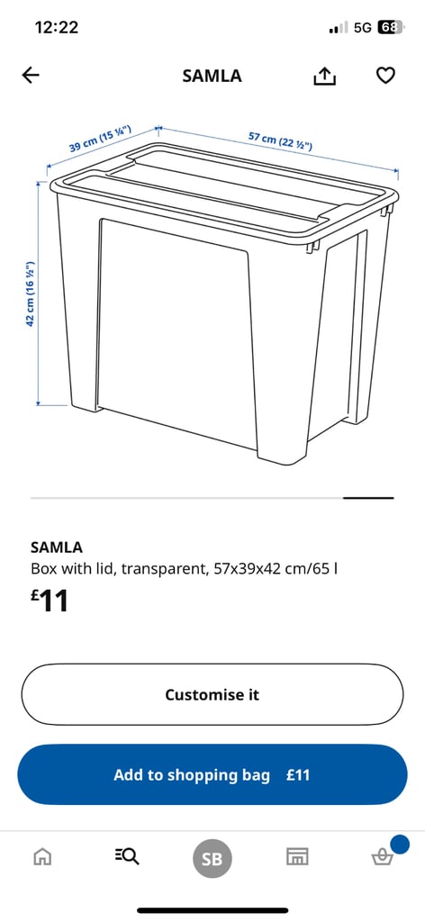 5X IKEA Samla Boxes