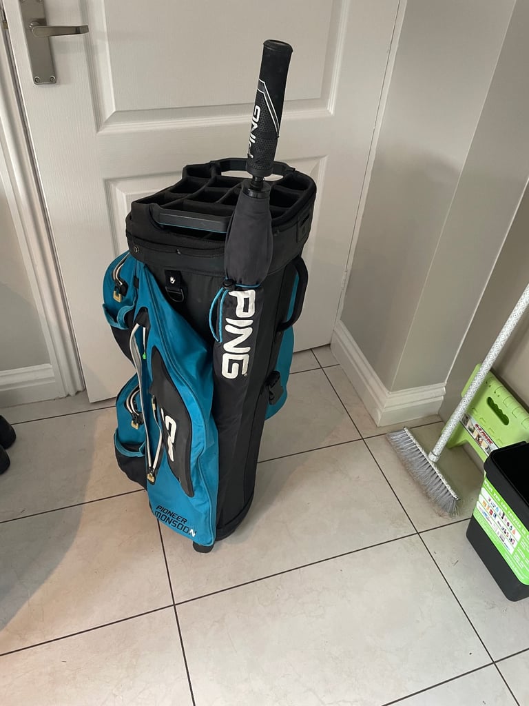 Ping Pioneer monsoon light cart bag with a large ping brolly