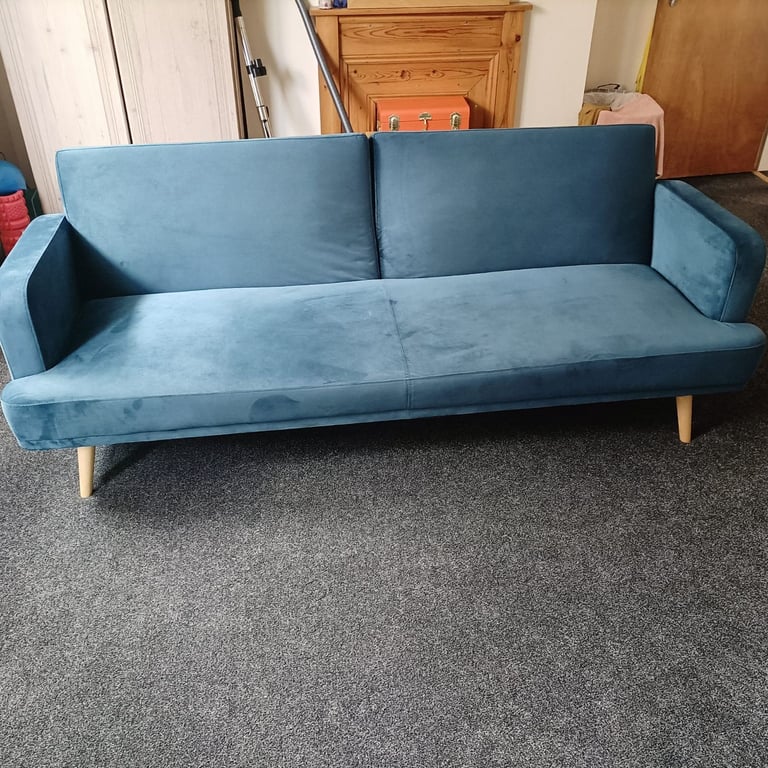 Blue foldable sofa