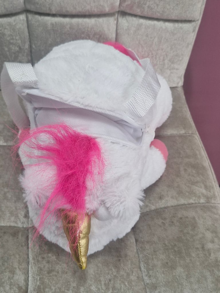 Unicorn soft toy backpack bag
