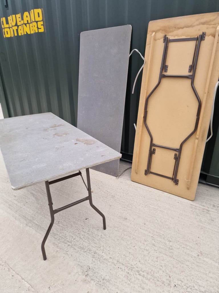 Three Good Quality Folding Trestle Tables 