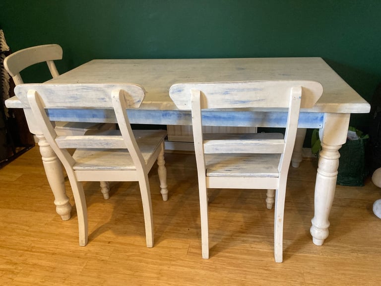 Wooden Dining/Crafts Table with 3 Matching Chairs