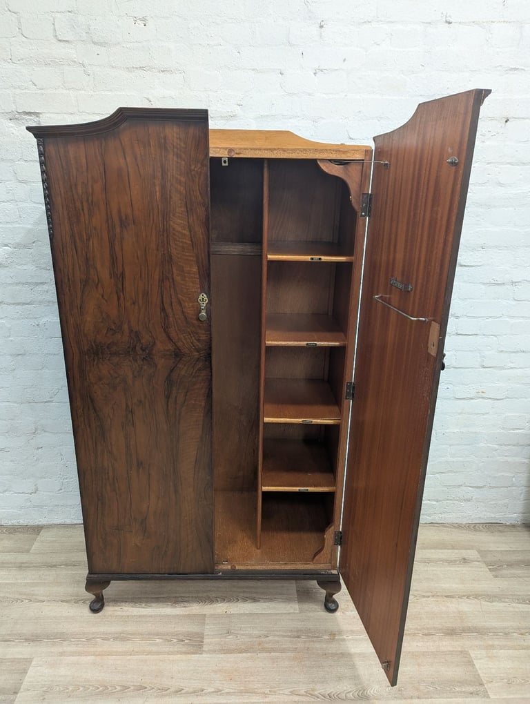 Queen Anne style mahogany double wardrobe (DELIVERY AVAILABLE)
