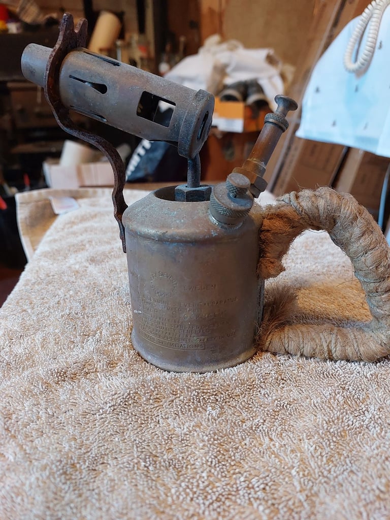 image for Vintage Brass Paraffin Blow Lamp